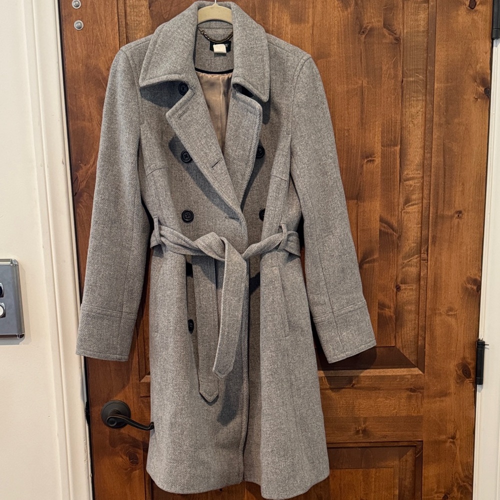 J. Crew Gray Double-Breasted wool Coat